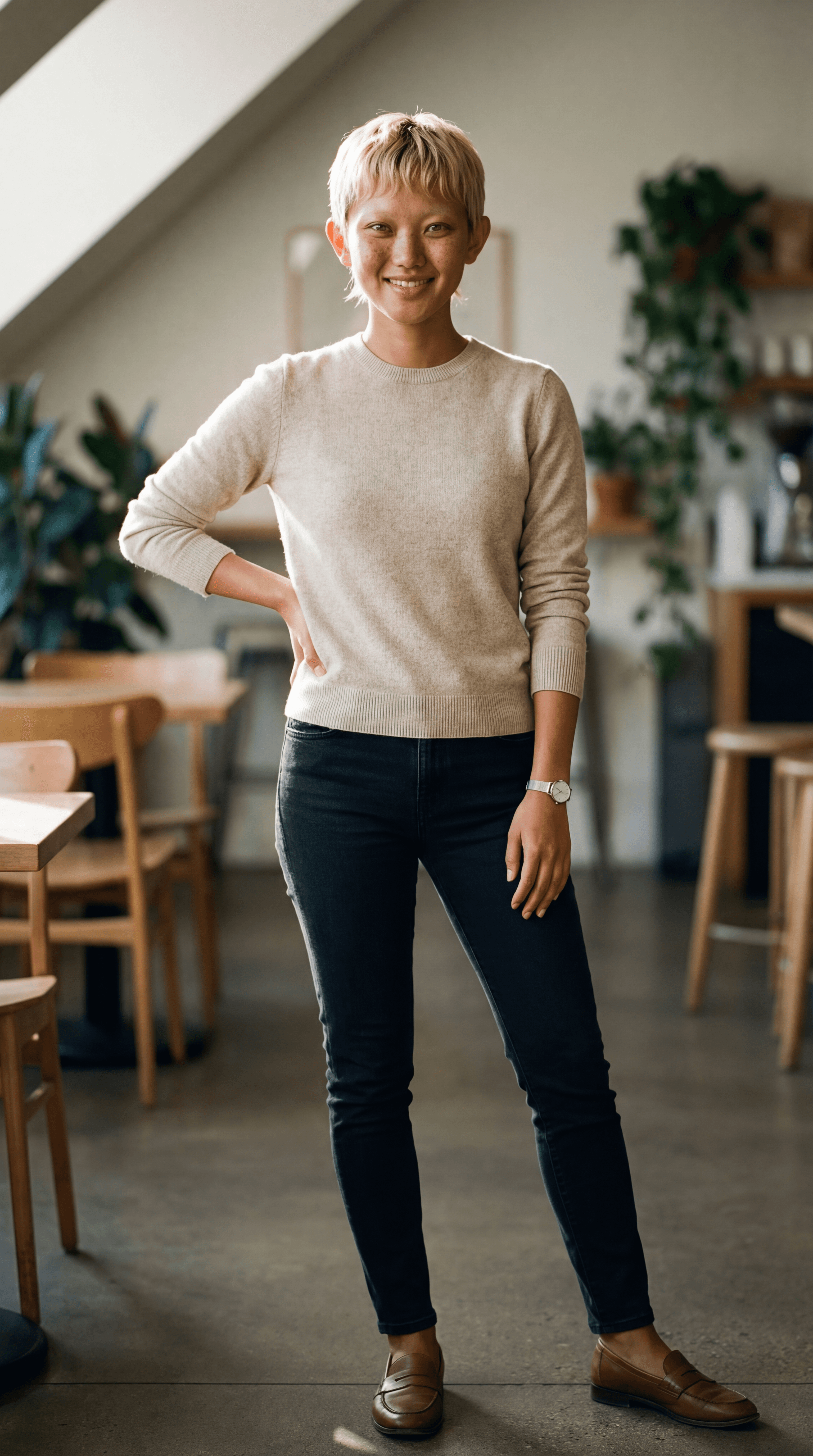 세로 형식의 최종 생성된 AI 인플루언서 이미지