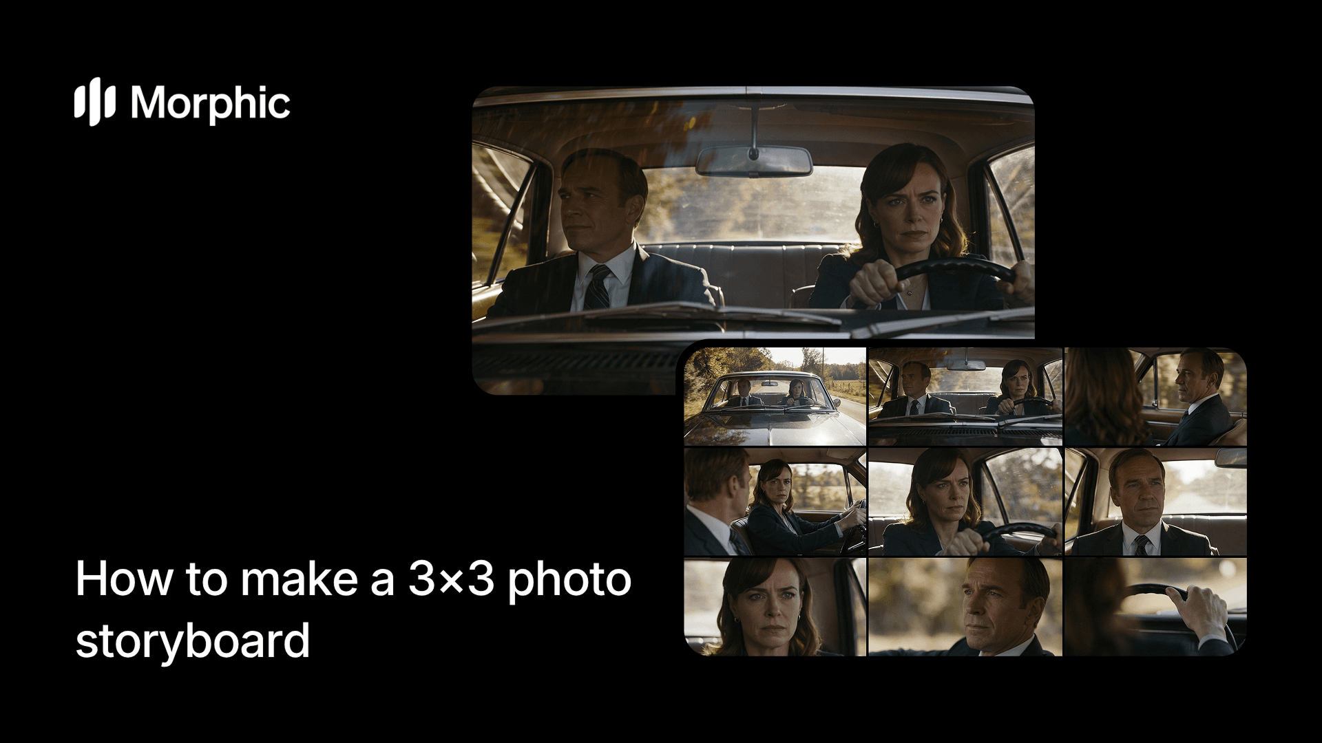 How to make a 3x3 photo storyboard using Morphic AI workflow