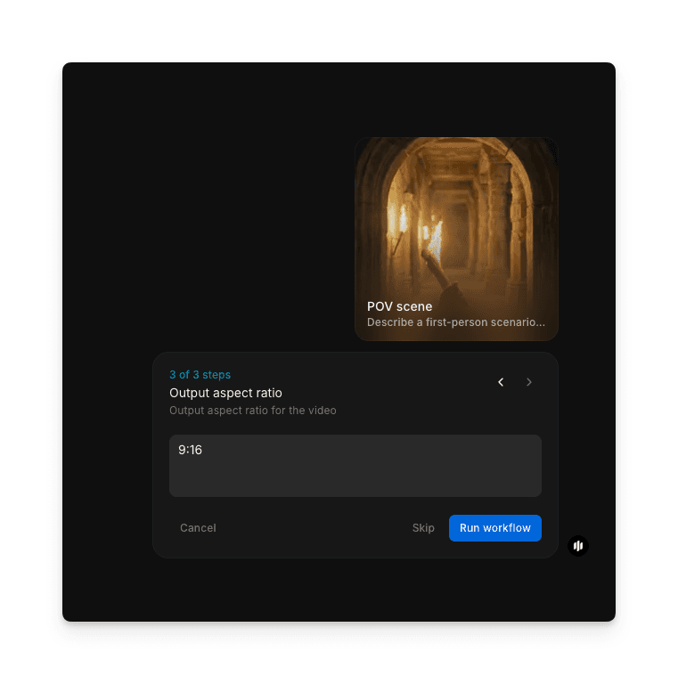 Aspect ratio selection for POV video output