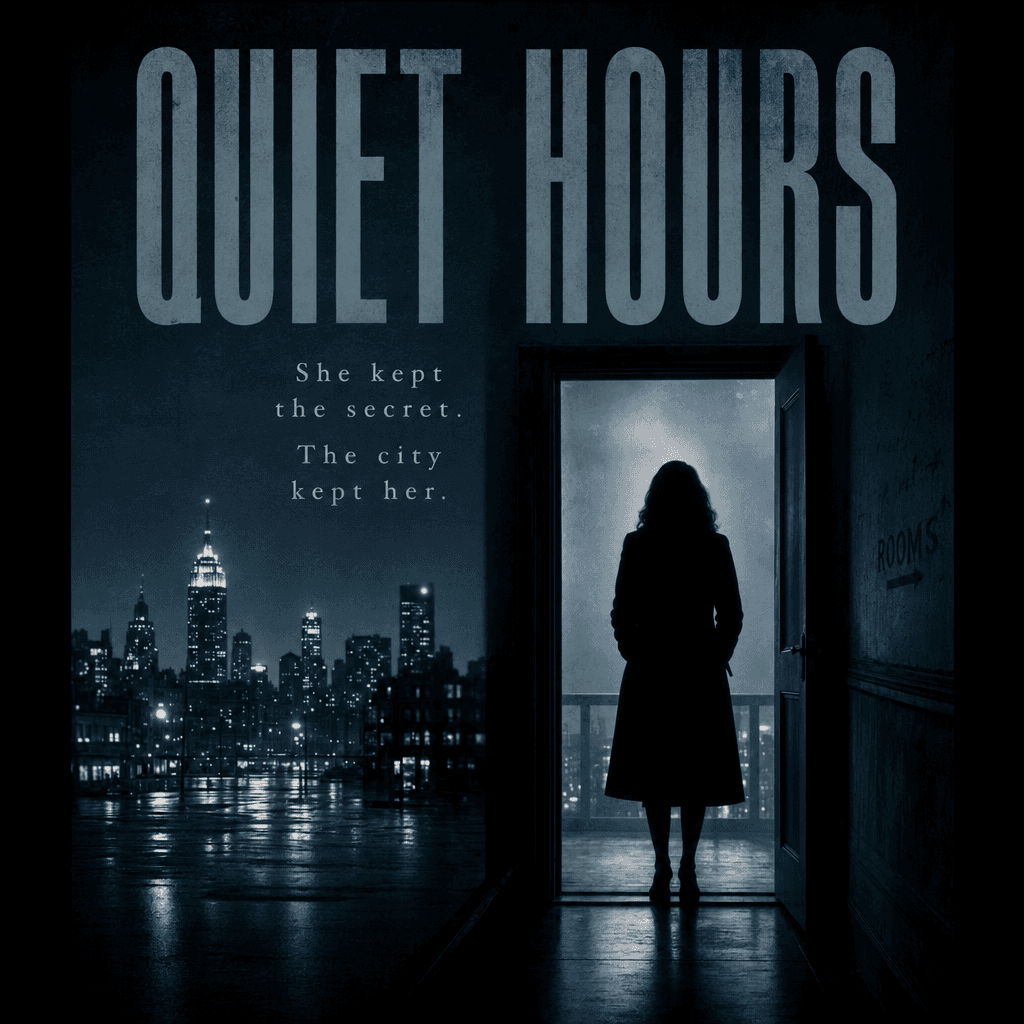 Sortie affiche de film de ChatGPT Images 2.0 : affiche néo-noire pour un film intitulé Quiet Hours, avec titre et tagline typographiques