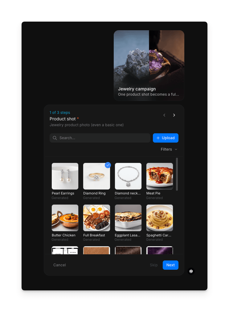 Morphicワークフローライブラリからジュエリーキャンペーンワークフローを選択