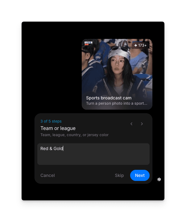 Team or league text field with the value Red and Gold entered