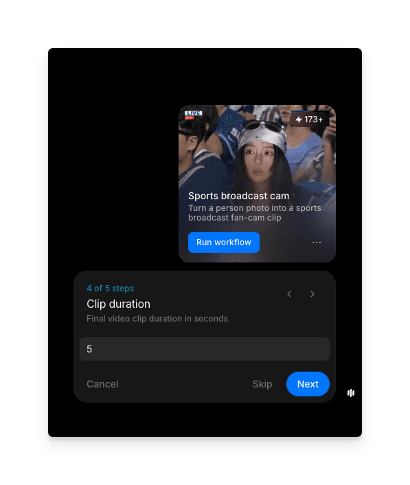 Clip duration number field set to 5 seconds