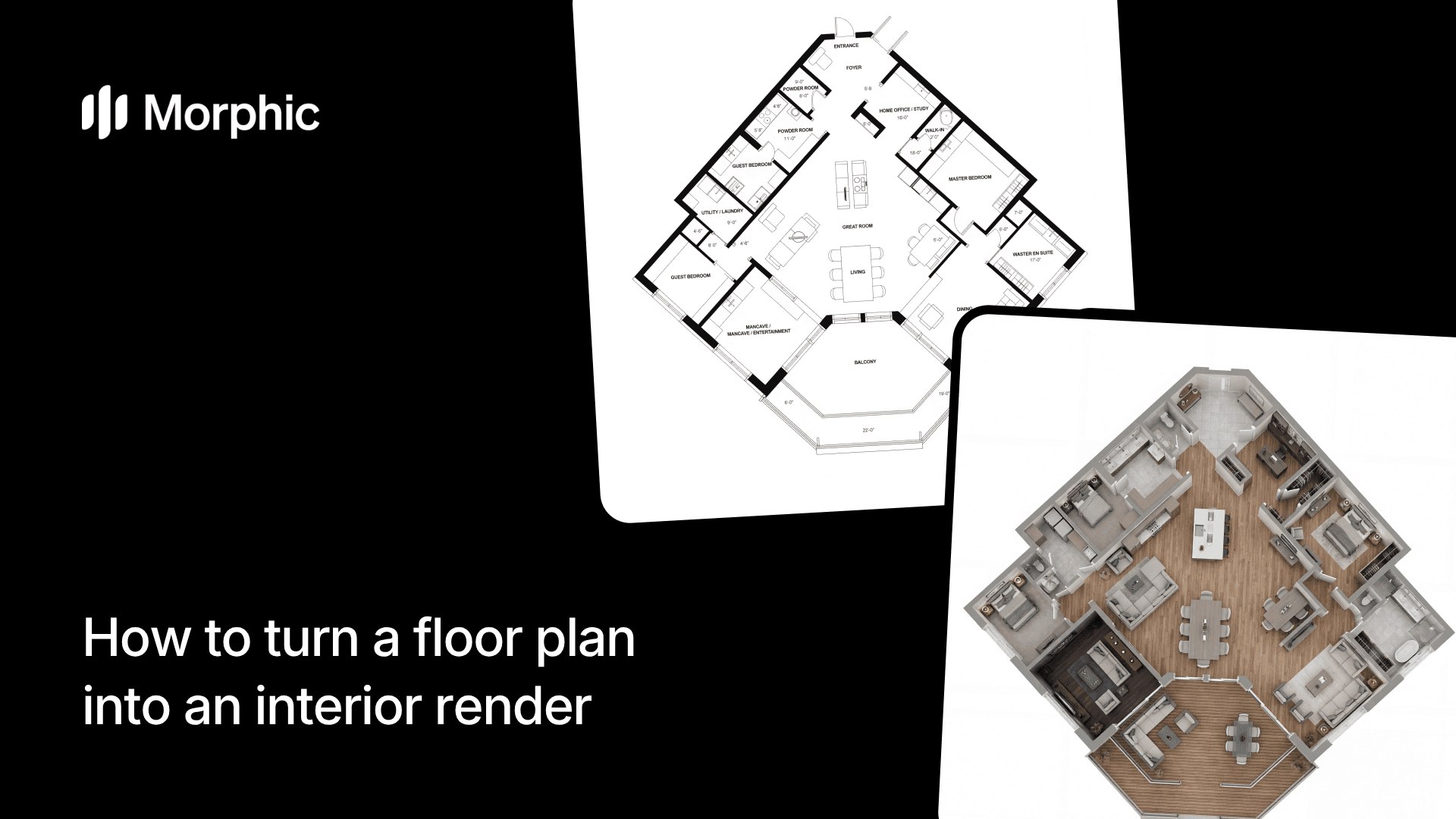 How to turn a floor plan into an interior render using Morphic AI workflow