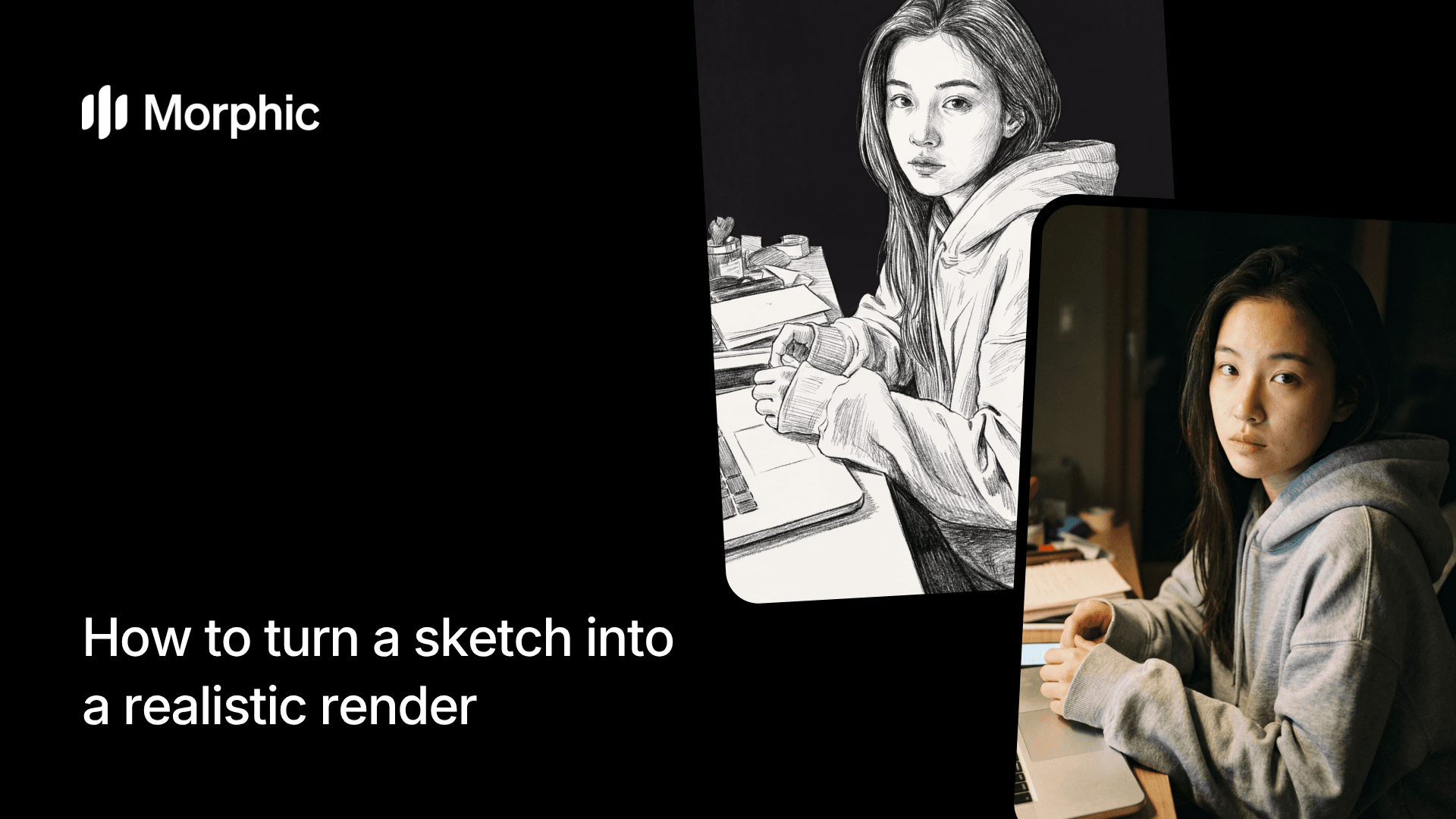How to turn a sketch into a realistic render using Morphic AI workflow