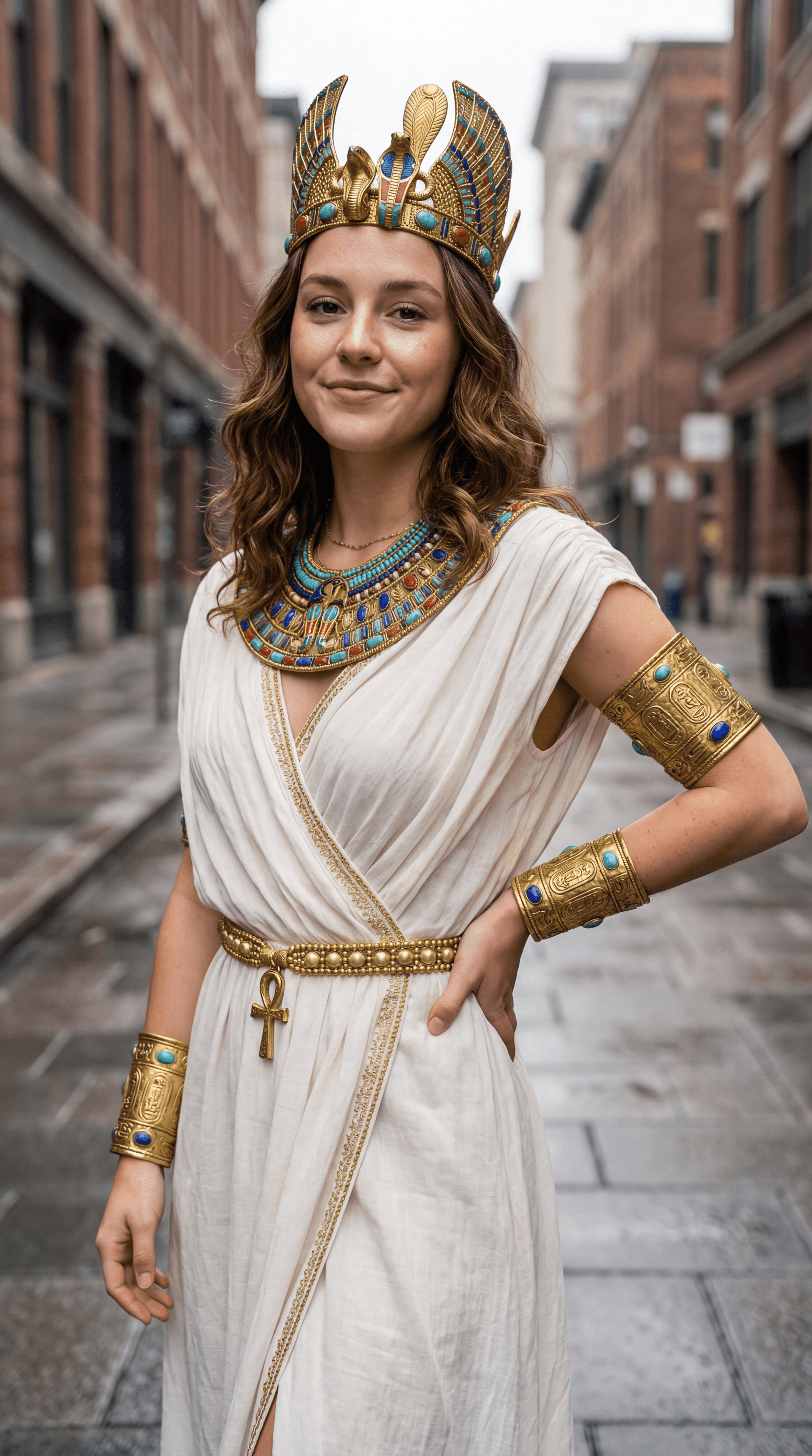 Virtual try-on output showing the person wearing the garment with realistic fit and draping