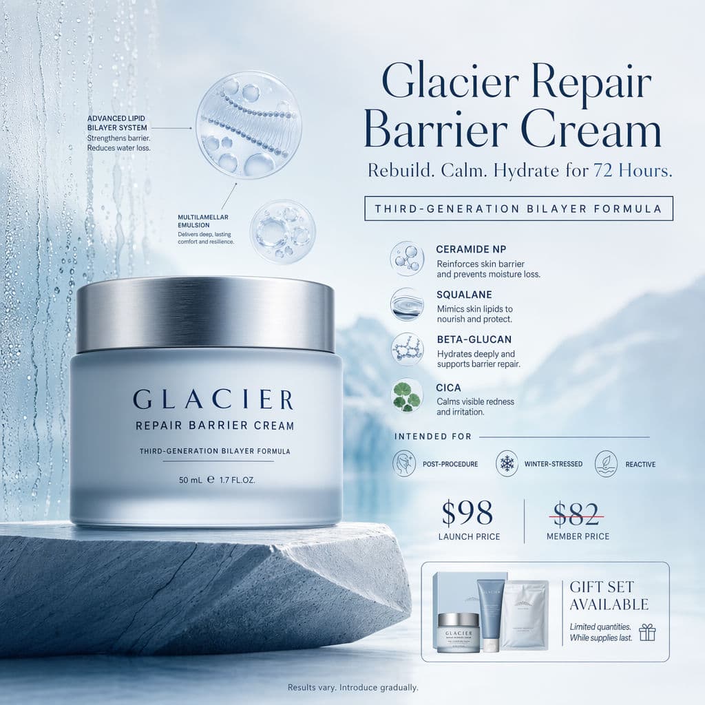 Clinical skincare hero poster generated with ChatGPT Images 2.0
