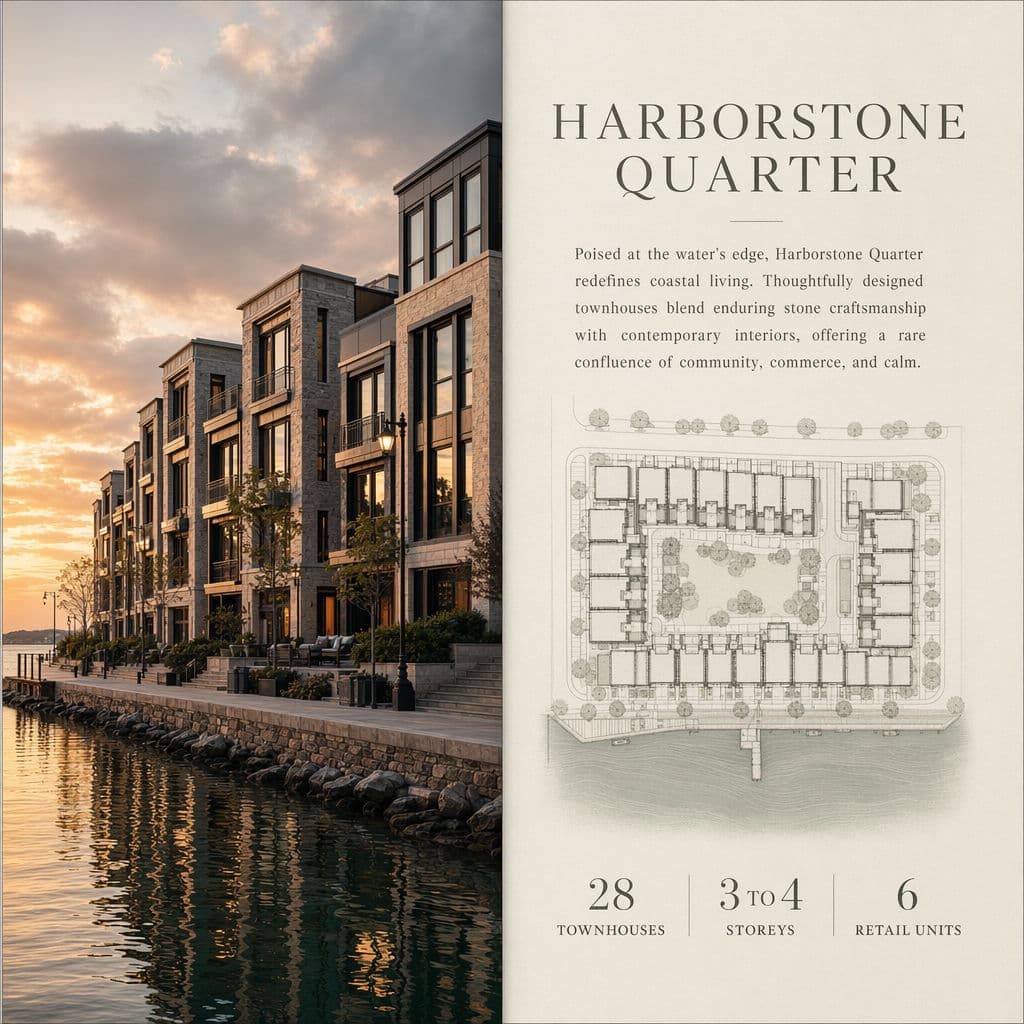 Waterfront real estate brochure spread generated with ChatGPT Images 2.0