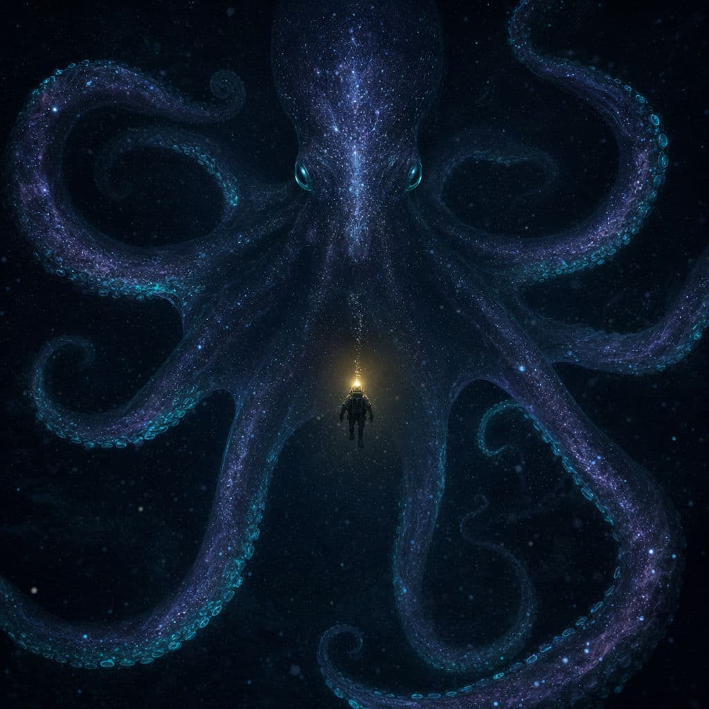 Ilustración surrealista de un pulpo en las profundidades, generada con ChatGPT Images 2.0