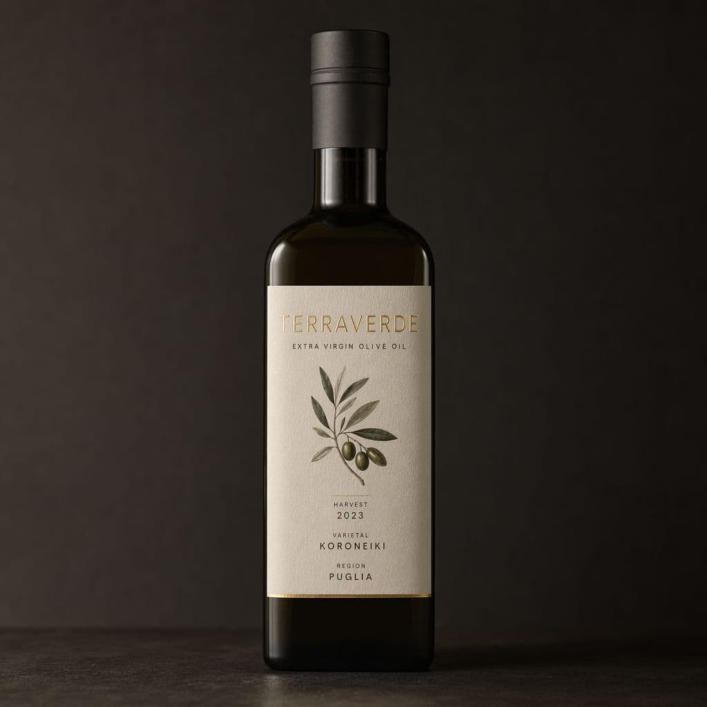 Minimal olive oil label mockup generated with ChatGPT Images 2.0