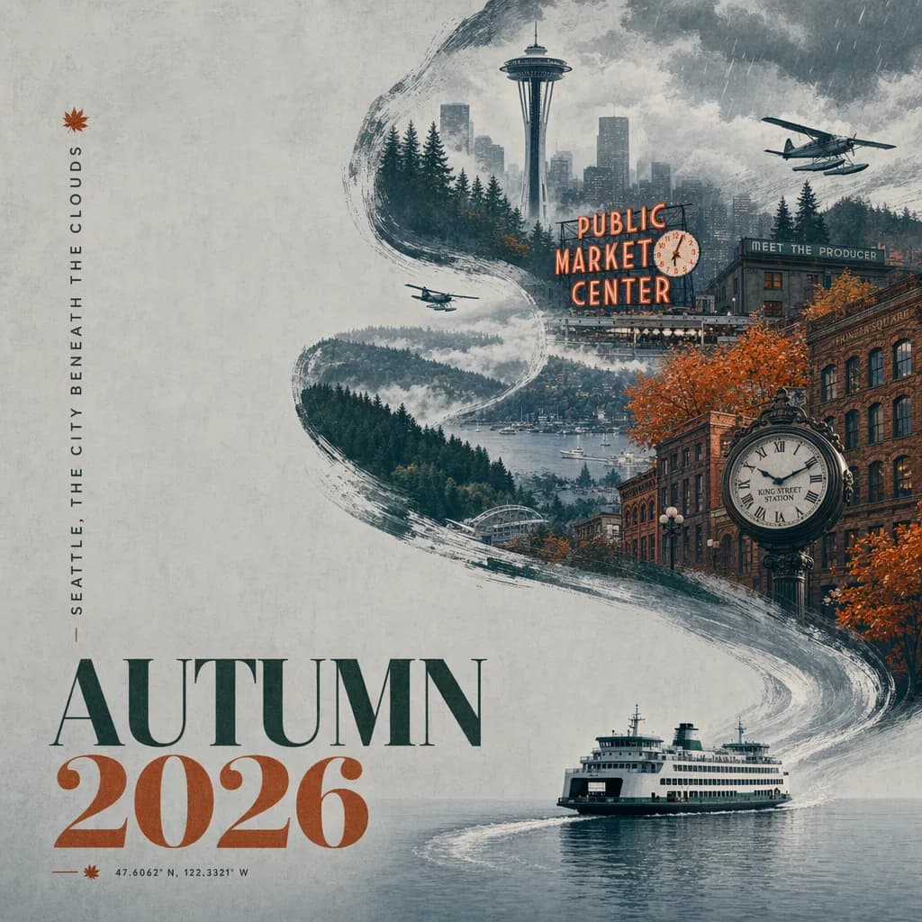 Herbstliches Stadtposter von Seattle, generiert mit ChatGPT Images 2.0