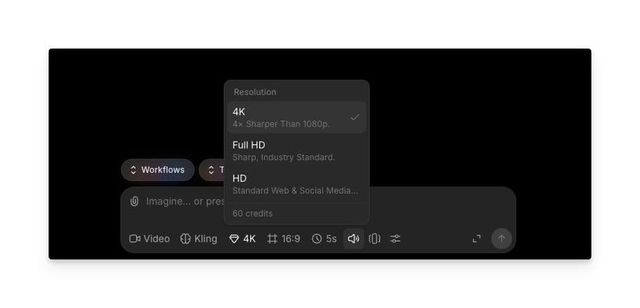 Einstellen der Ausgabeauflösung auf 4K in den Videoeinstellungen von Morphic