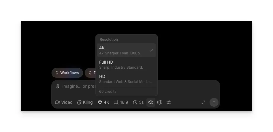 Einstellen der Ausgabeauflösung auf 4K in den Videoeinstellungen von Morphic