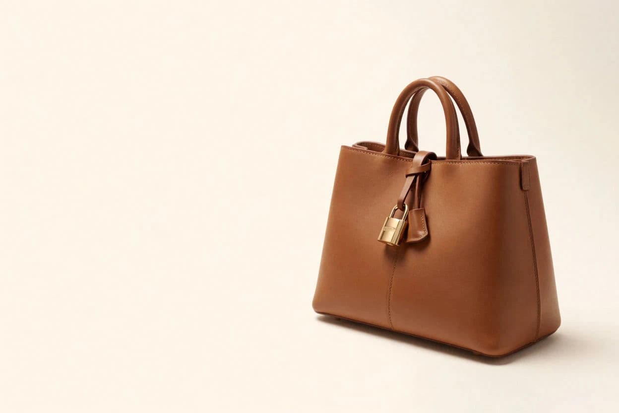 Handbag positioned right with open space on the left