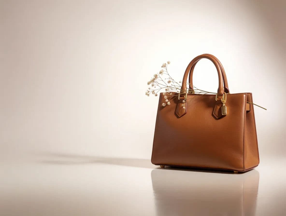 Handbag positioned right with open space on the left