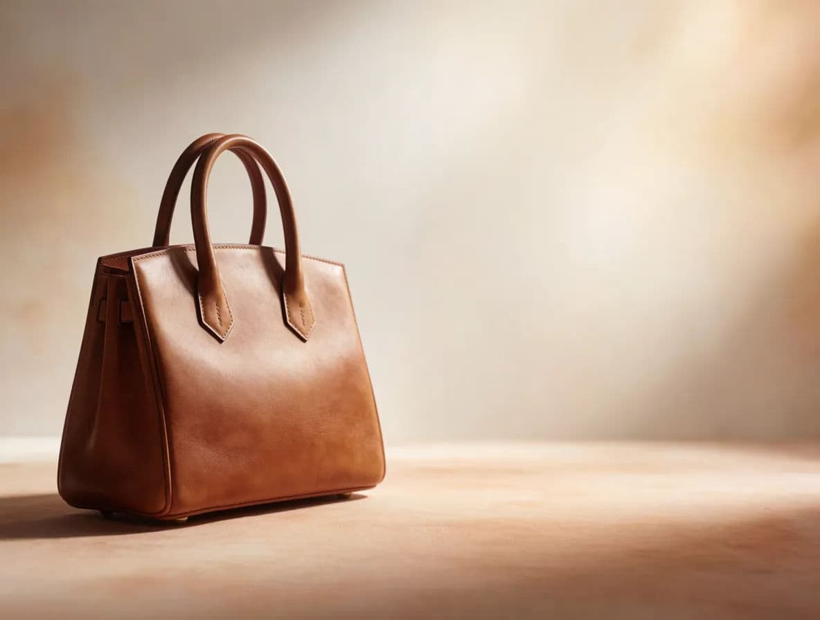 Handbag positioned left with open space on the right