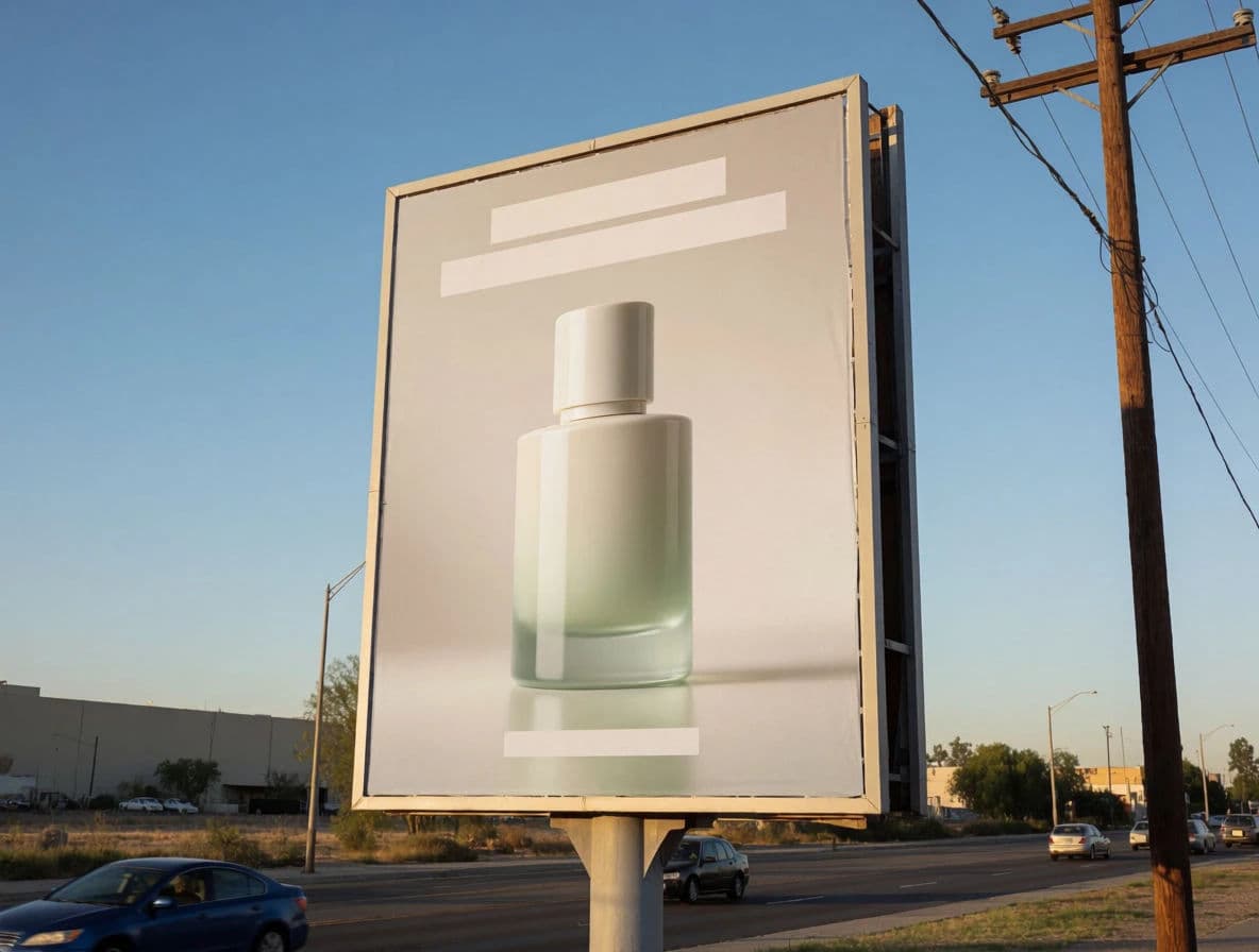 Advert shown on a roadside billboard