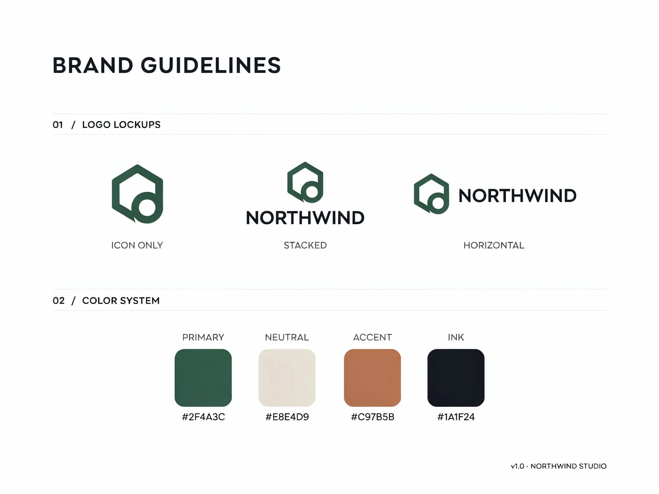 Brand style guide logo and color spread