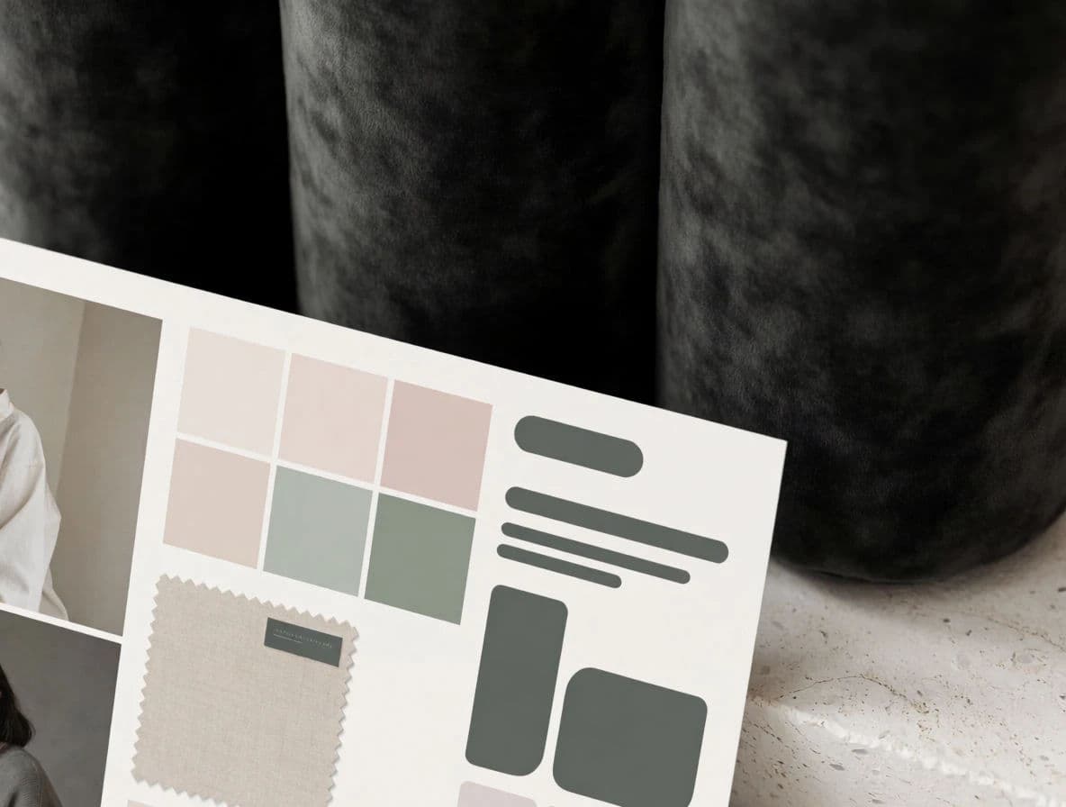 A close-up detail of the same moodboard