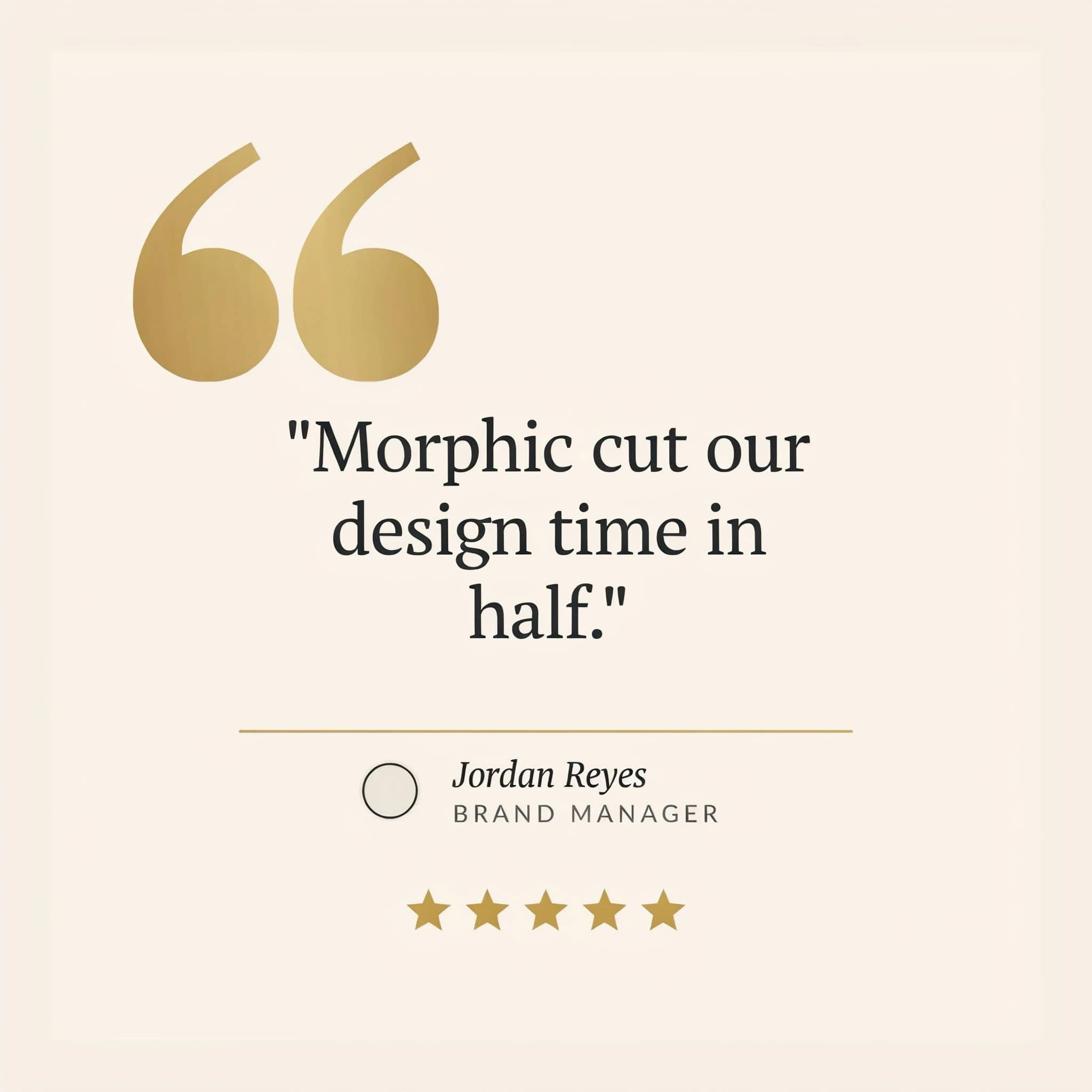 Testimonial graphic card with a quote and avatar