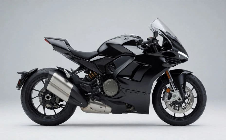 The same motorcycle in side profile