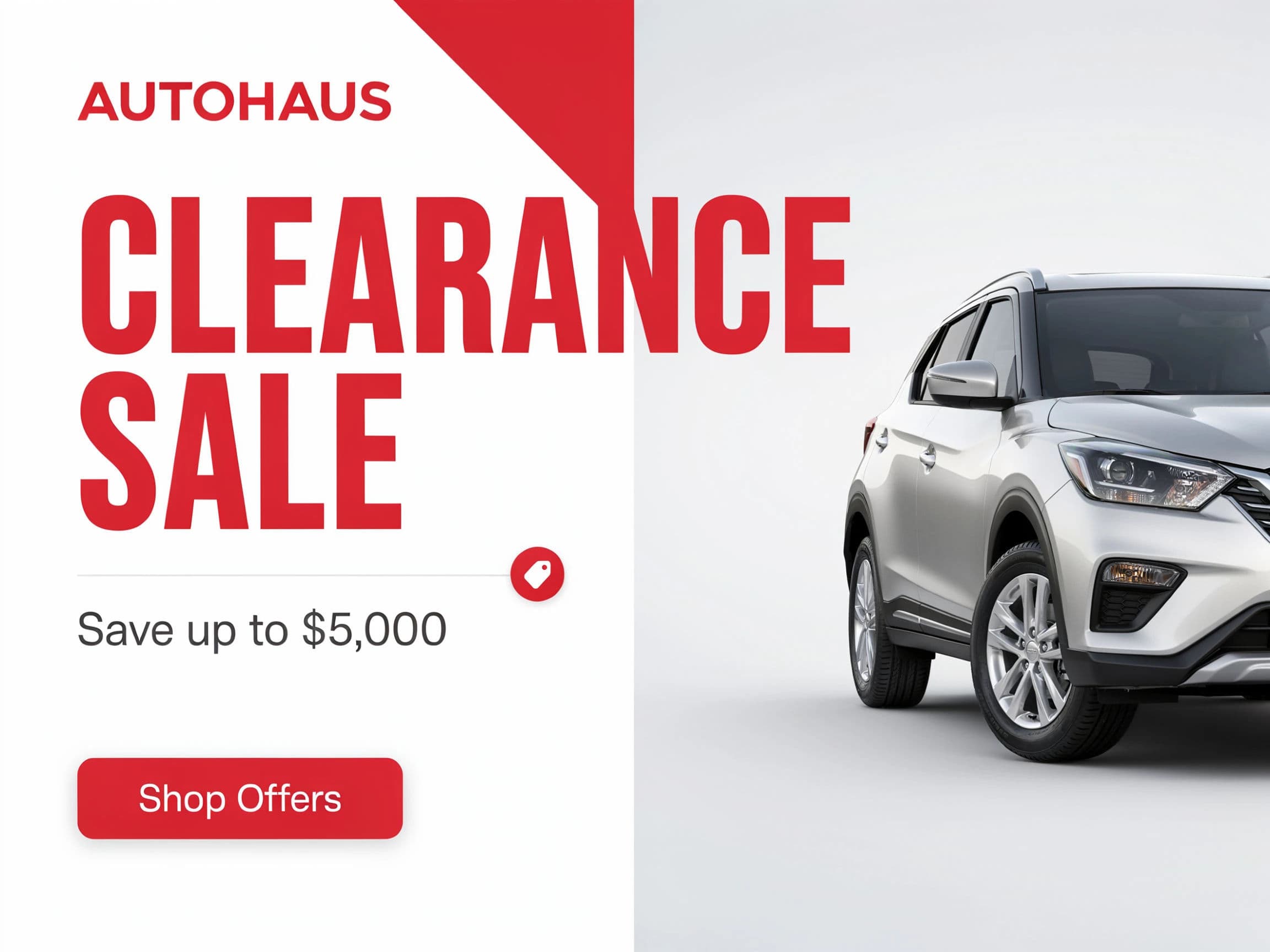 Matching dealership clearance sale promo graphic