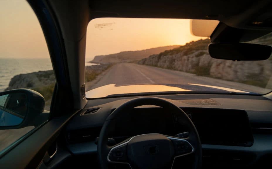 Driver point of view inside the same car