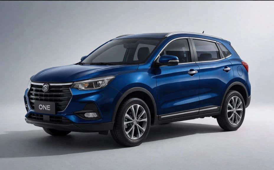 The same SUV visualised in blue paint