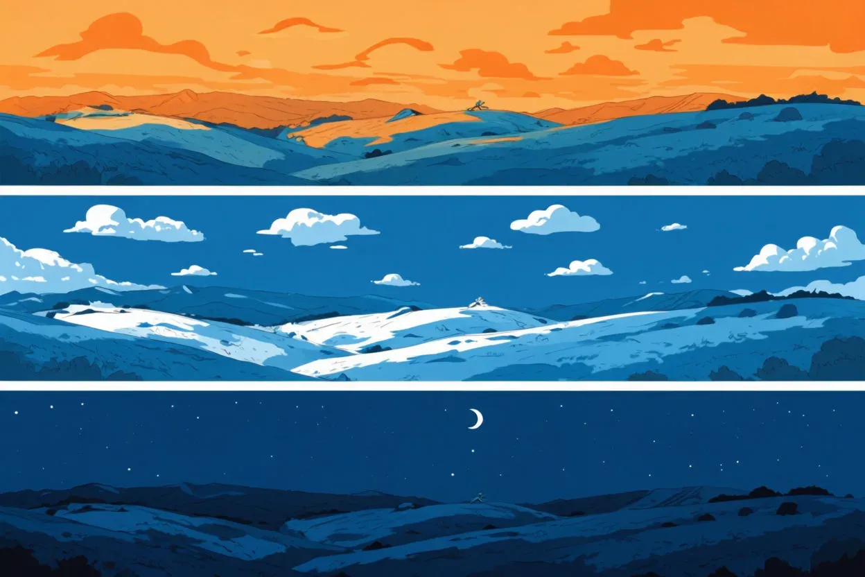 Illustration on a complementary blue and orange scheme