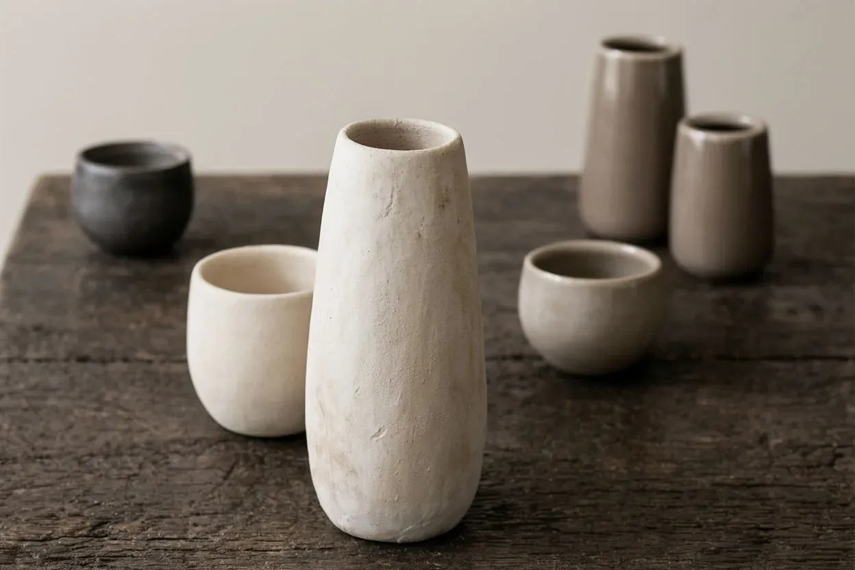 The same still life on a muted neutral palette