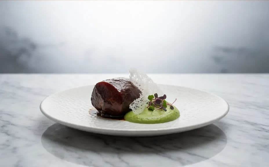 The same dish on a clean, styled surface after the background change