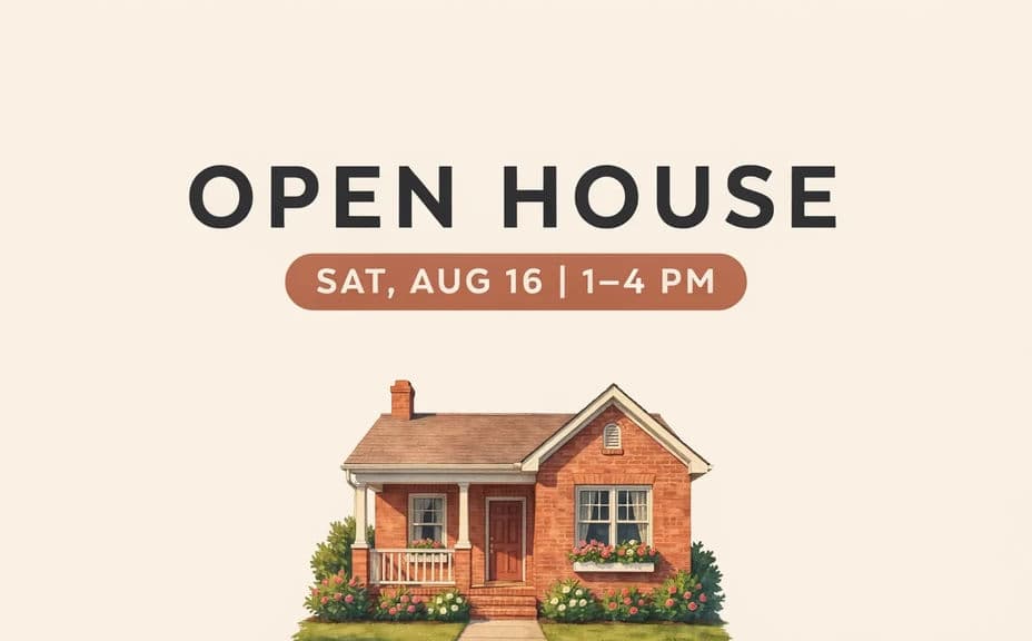 Open house graphic design A with date and time