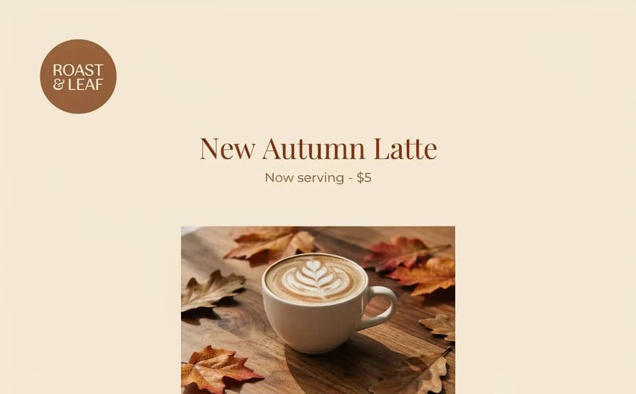 Cafe Instagram post design A with caption text