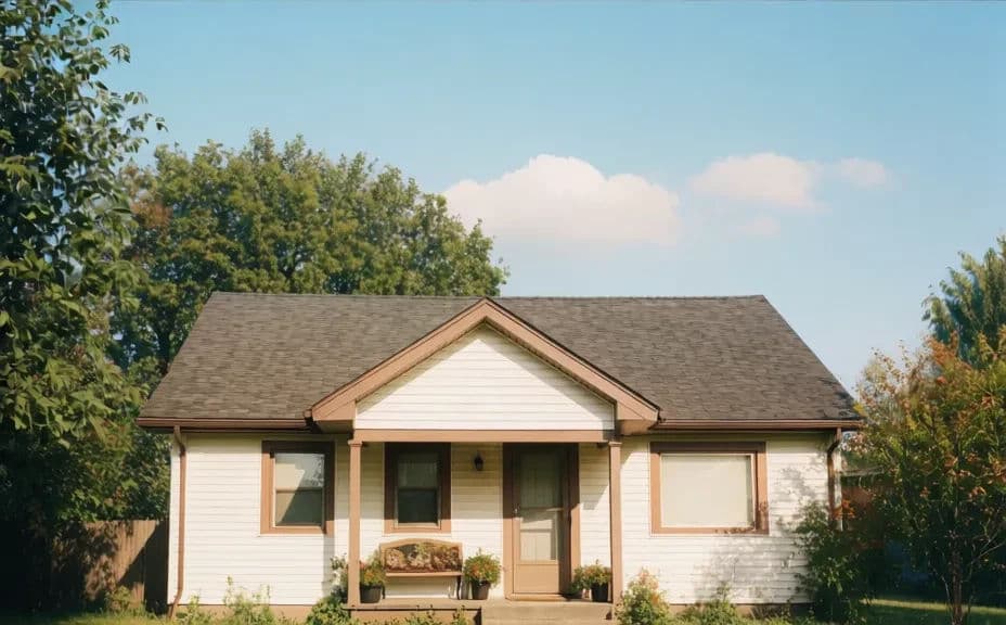 The same house under a clear blue sky after sky replacement