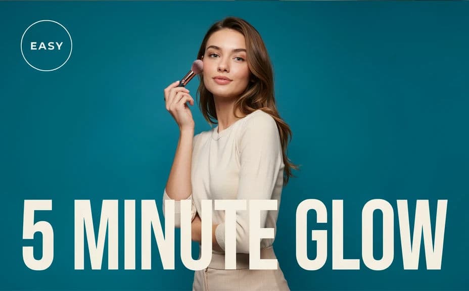 Alternative beauty tutorial thumbnail with a wider shot and the headline on one line