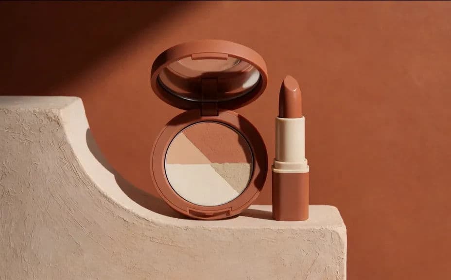Alternate campaign direction for the same product as a styled still life on a bold backdrop