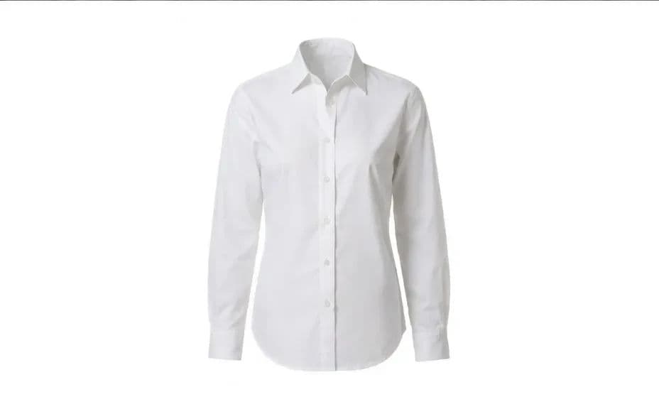 The same garment in the same pose with the mannequin removed and the collar hollow