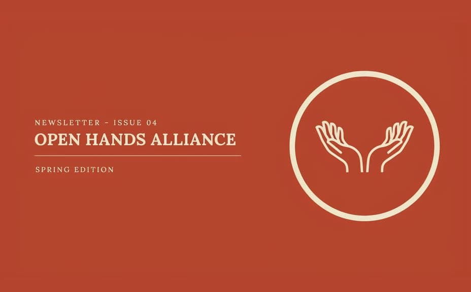 Alternate header design for the same organisation with a left-aligned name and a colour block