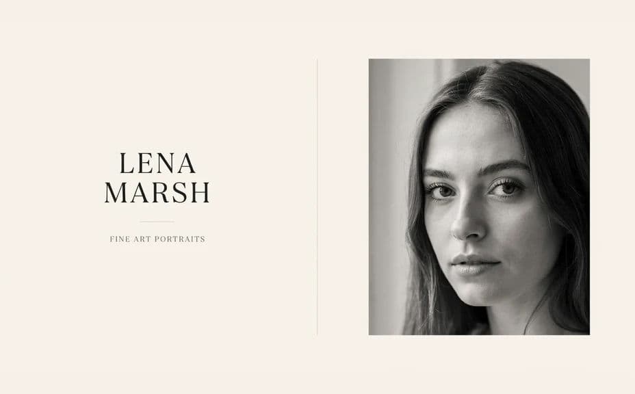 Alternate photography portfolio cover option with a minimal type-led layout