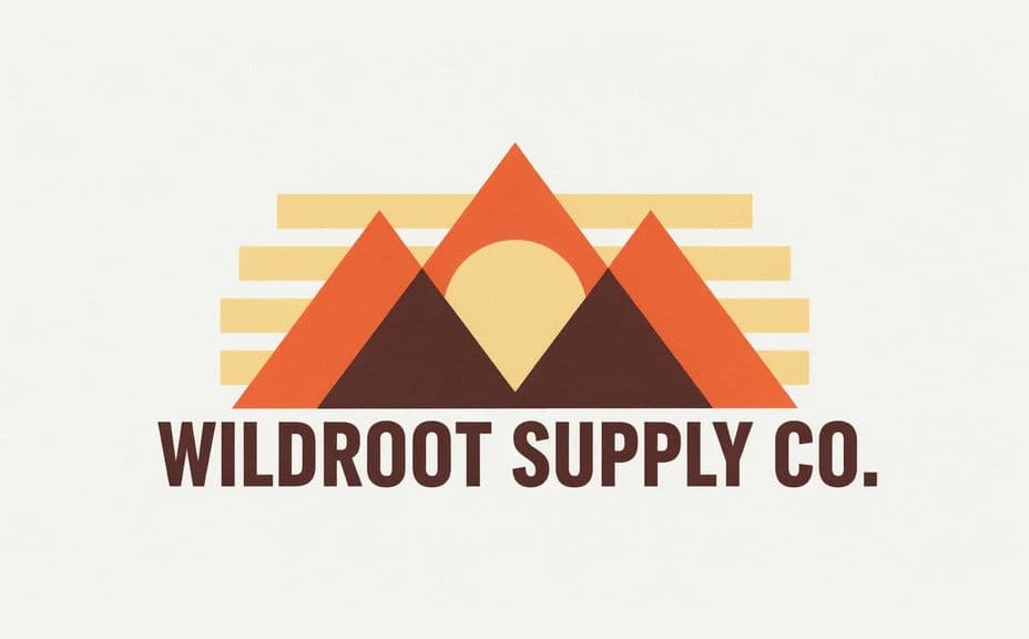 Bold centred t-shirt graphic with a mountain and sun emblem above the brand wordmark