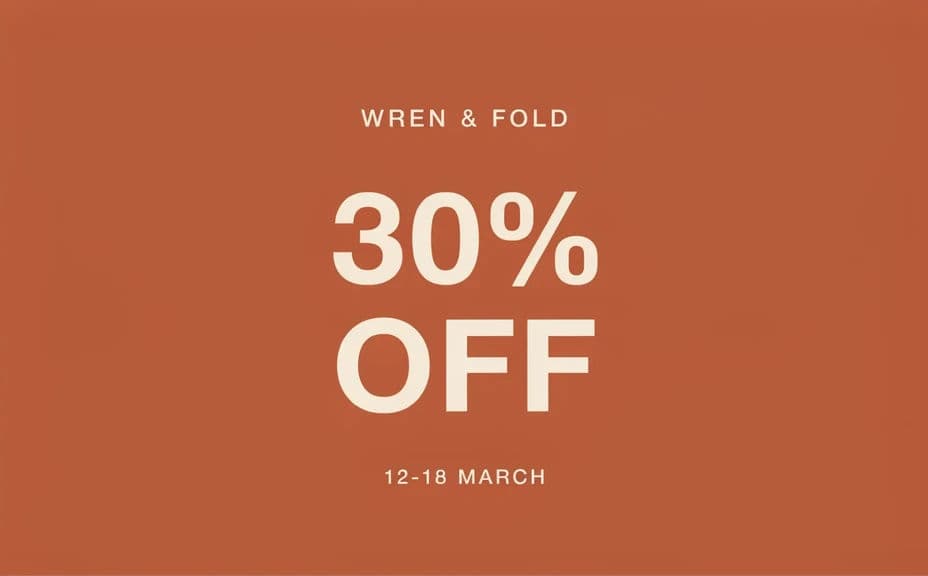 Bold sale graphic with a large centred discount headline