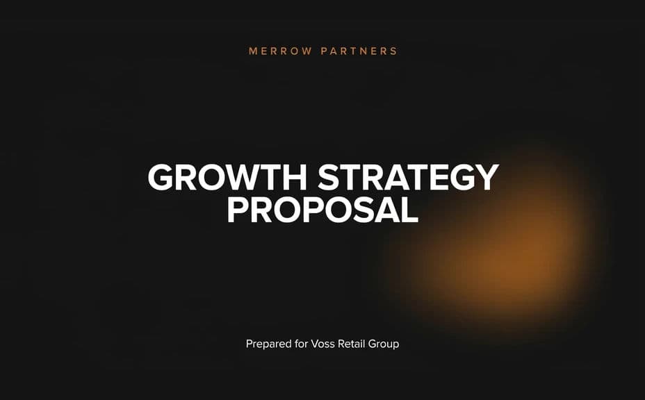 Consulting proposal cover option with the title over a dark graphic background