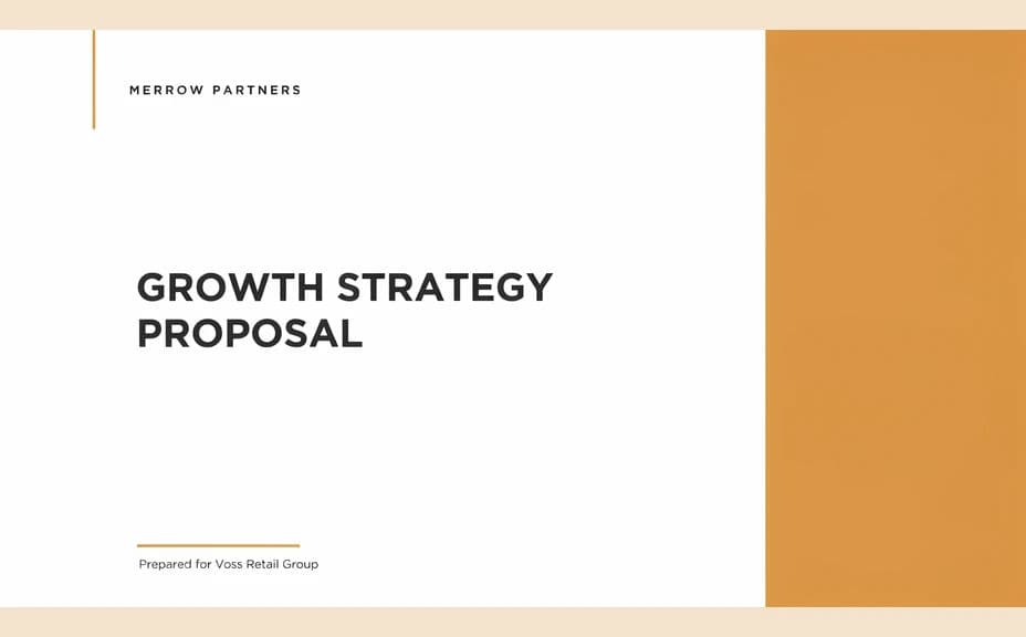 Alternate consulting proposal cover option with the title on a light minimal layout