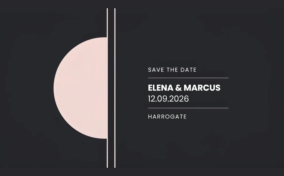 Alternate save the date design with the same names and date in a different layout