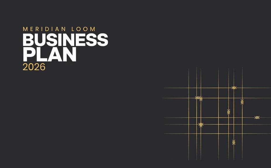 Business plan cover option with a bold title on a dark graphic background
