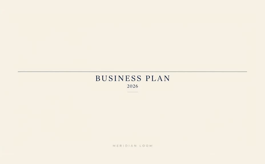 Alternate business plan cover option with a minimal light layout