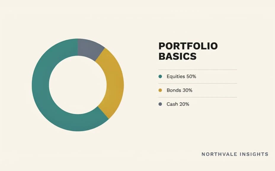 Alternate investment infographic layout with a circular chart and side labels