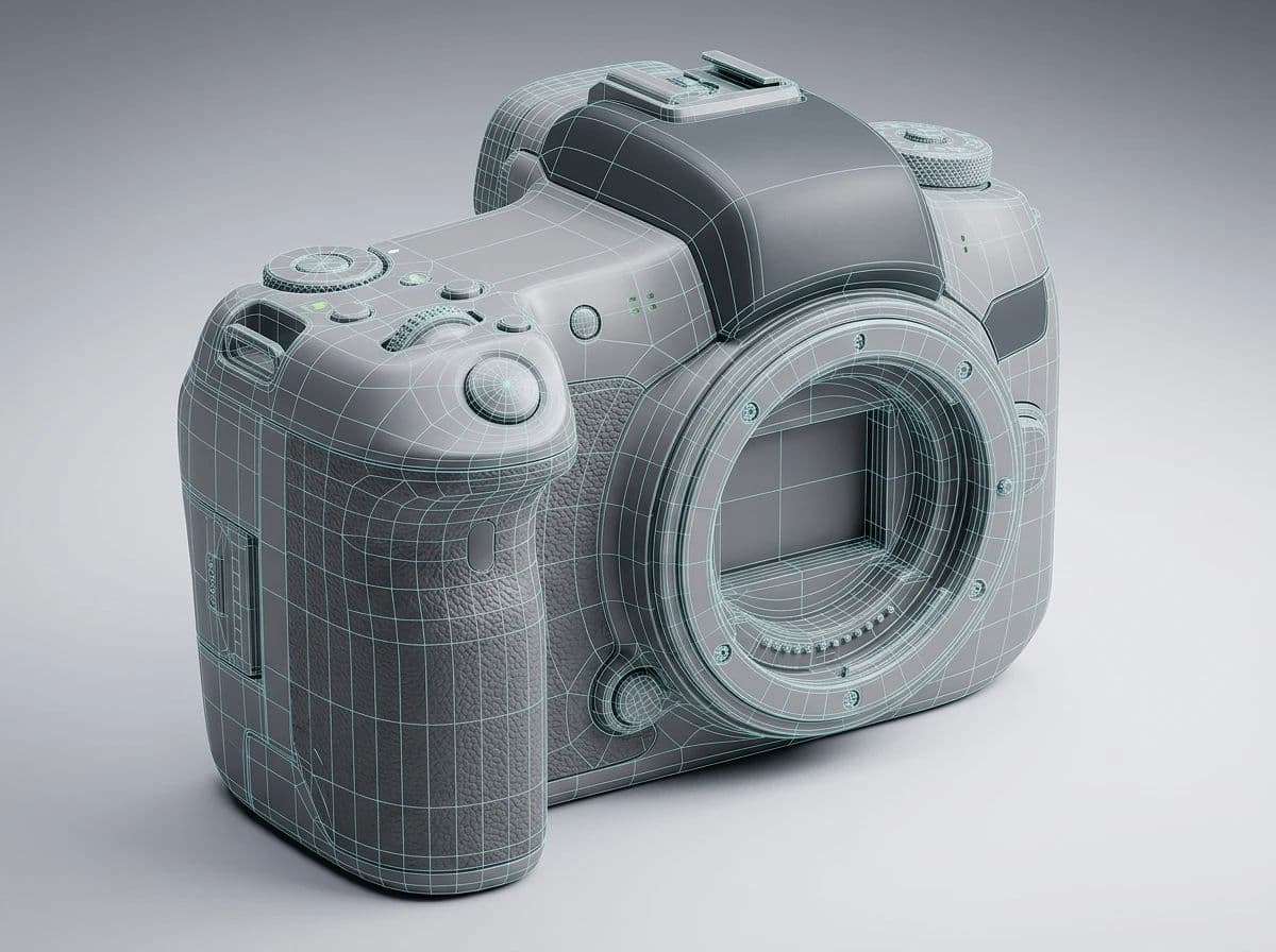 Shaded model with a wireframe overlay showing quad topology, generated with Nano Banana 2