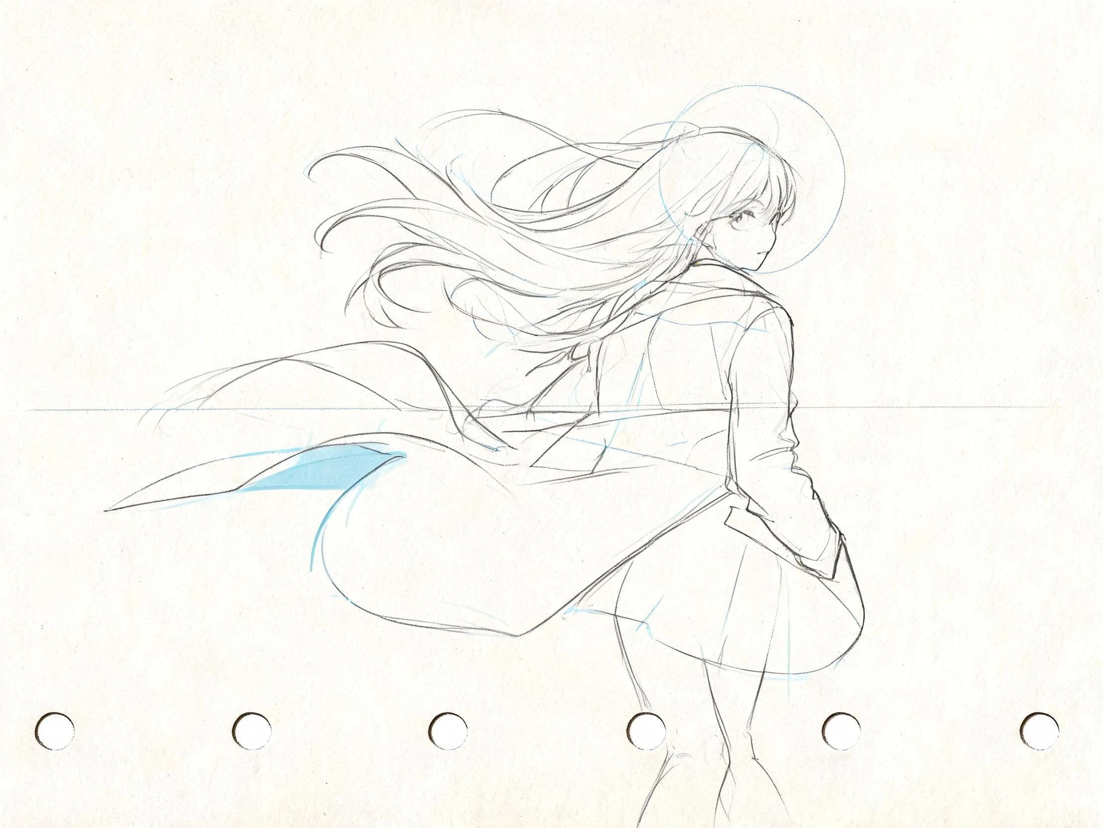 Key animation drawing in pencil line with no colour or shading, generated with Seedream 5.0 Lite