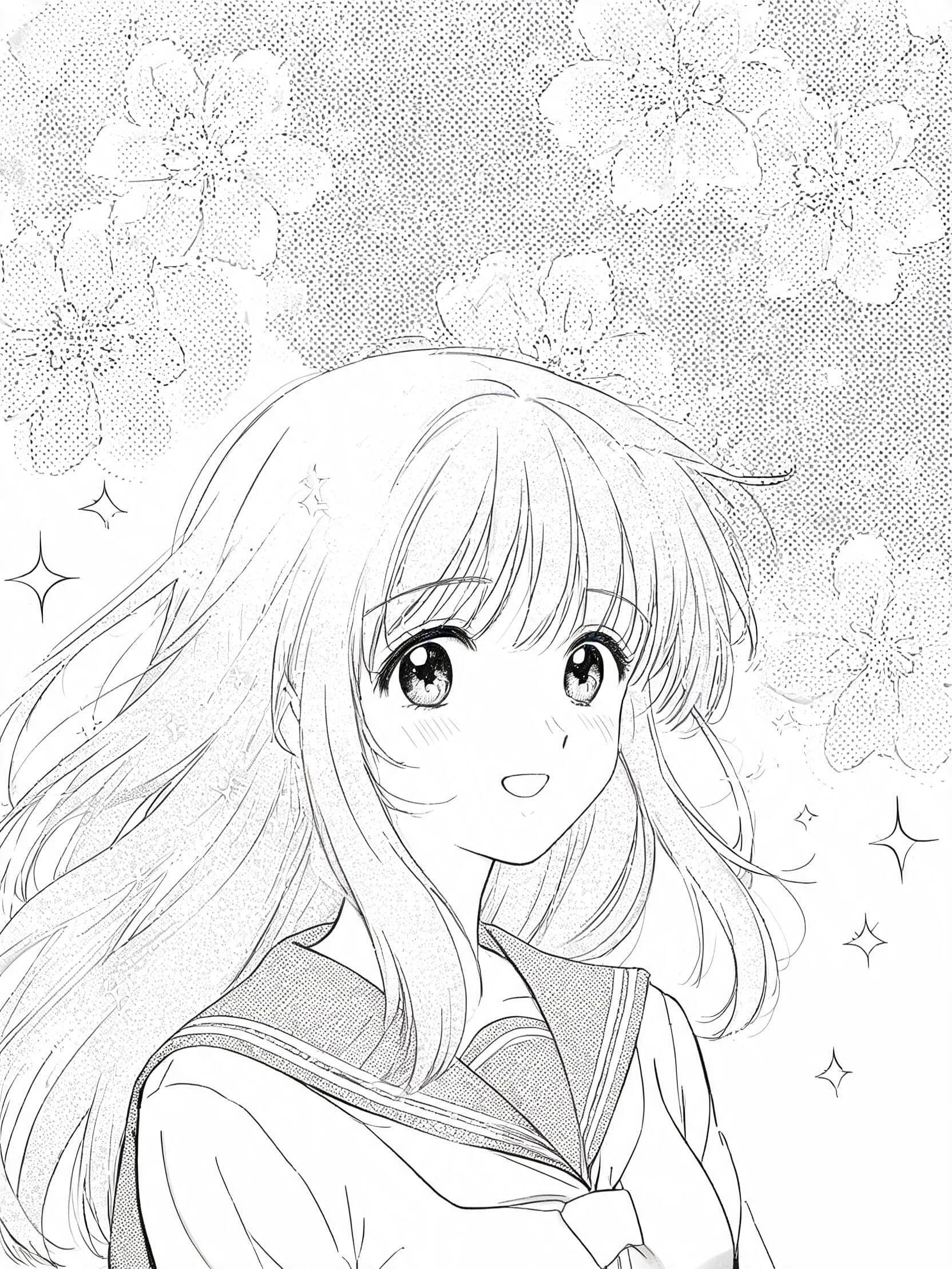 Soft romantic panel with screentone flowers and a shallow focus, generated with Seedream 5.0 Lite